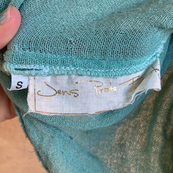 Jen’s Pirate Booty Seafoam Green Gauzey Button Down - Picture 10 of 10